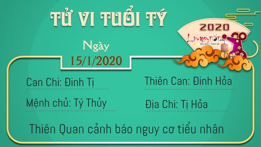 Tử vi thứ 4 ngày 15/01/2020 của 12 con giáp: Sửu tiền bạc dồi dào, Tý gặp tiểu nhân Tử vi thứ 4 ngày 15/01/2020 của 12 con giáp: Sửu tiền bạc dồi dào, Tý gặp tiểu nhân
