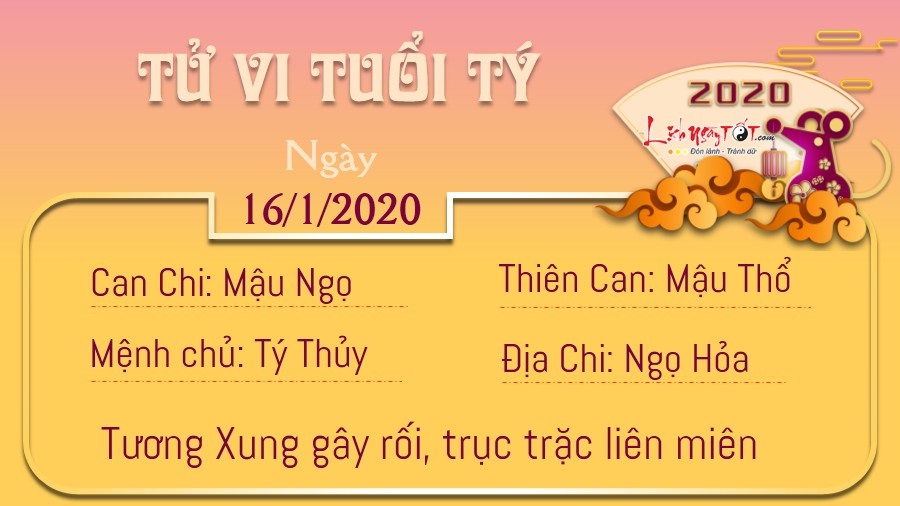 Tử vi thứ 5 ngày 16/01/2020 của 12 con giáp: Mão phá tài, Tị có quý nhân tương trợ Tử vi thứ 5 ngày 16/01/2020 của 12 con giáp: Mão phá tài, Tị có quý nhân tương trợ