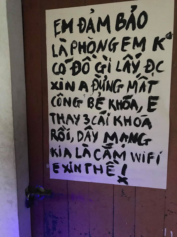 Dòng nhắn nhủ gửi kẻ trộm của cậu sinh viên trước khi về quê nghỉ Tết khiến nhiều người 'cạn lời': Em đảm bảo phòng em không có gì lấy được, em thề - 1 Dòng nhắn nhủ gửi kẻ trộm của cậu sinh viên trước khi về quê nghỉ Tết khiến nhiều người 'cạn lời': Em đảm bảo phòng em không có gì lấy được, em thề - 1