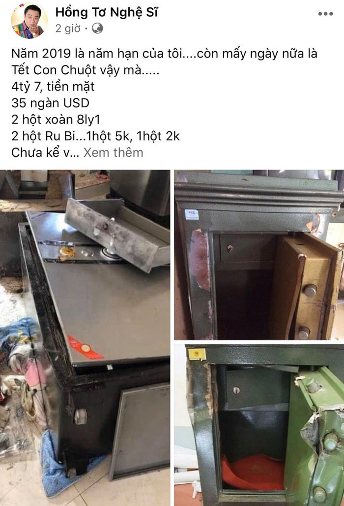 Thực hư chuyện danh hài Hồng Tơ bị kẻ gian phá két trộm gần 5 tỉ Thực hư chuyện danh hài Hồng Tơ bị kẻ gian phá két trộm gần 5 tỉ