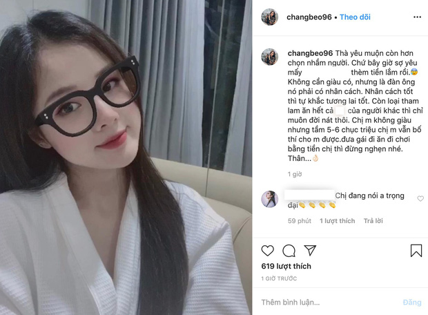 Bạn gái Trọng Đại viết status cực gắt giữa tin đồn chia tay: '50-60 triệu chị vẫn bố thí, nhưng đưa gái đi chơi bằng tiền của chị thì đừng nghẹn nhé' Bạn gái Trọng Đại viết status cực gắt giữa tin đồn chia tay: '50-60 triệu chị vẫn bố thí, nhưng đưa gái đi chơi bằng tiền của chị thì đừng nghẹn nhé'