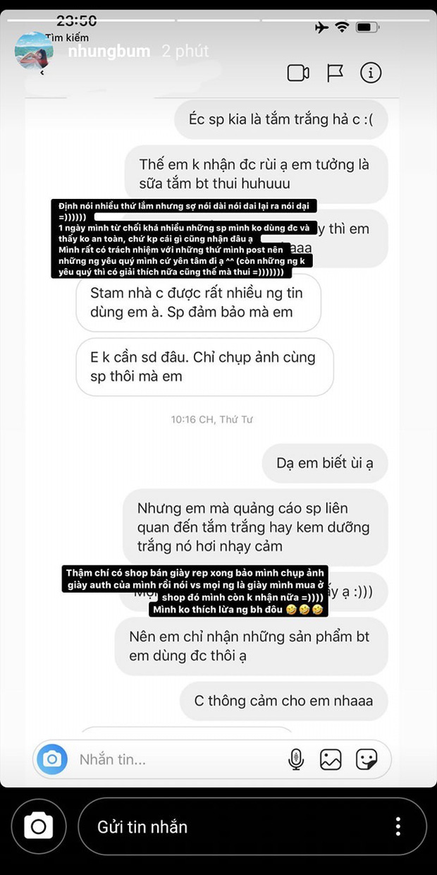 Bị fan nhắc nhở khi đăng quảng cáo 2 loại thuốc nở ngực 1 lúc, bạn gái Văn Toàn vội vàng đăng story thanh minh - 3 Bị fan nhắc nhở khi đăng quảng cáo 2 loại thuốc nở ngực 1 lúc, bạn gái Văn Toàn vội vàng đăng story thanh minh - 3