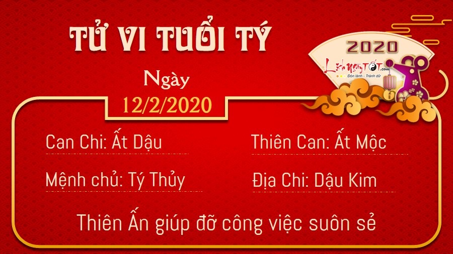 Tử vi thứ 4 ngày 12/02/2020 của 12 con giáp: Sửu duyên vượng, Dần mất tiền Tử vi thứ 4 ngày 12/02/2020 của 12 con giáp: Sửu duyên vượng, Dần mất tiền