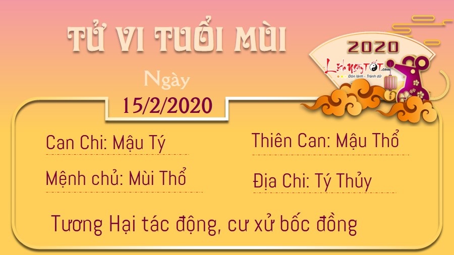 Tử vi thứ 7 ngày 15/02/2020 của 12 con giáp: Tị có ý tưởng đột phá, Dậu gặp tai họa bất ngờ - 7 Tử vi thứ 7 ngày 15/02/2020 của 12 con giáp: Tị có ý tưởng đột phá, Dậu gặp tai họa bất ngờ - 7