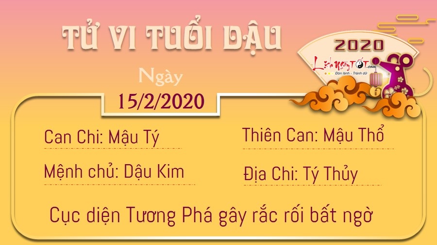 Tử vi thứ 7 ngày 15/02/2020 của 12 con giáp: Tị có ý tưởng đột phá, Dậu gặp tai họa bất ngờ - 9 Tử vi thứ 7 ngày 15/02/2020 của 12 con giáp: Tị có ý tưởng đột phá, Dậu gặp tai họa bất ngờ - 9