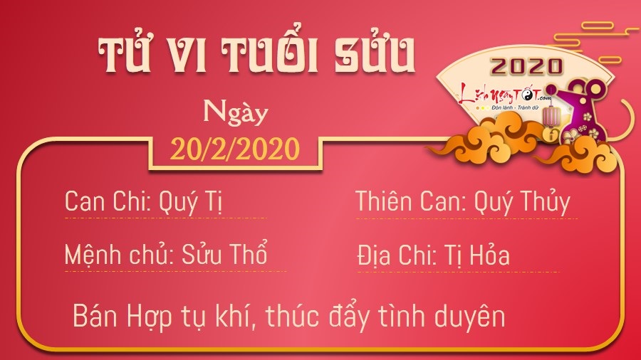 Tử vi thứ 5 ngày 20/02/2020 của 12 con giáp: Ngọ phát tài phát lộc, Mùi kế hoạch đổ vỡ - 1 Tử vi thứ 5 ngày 20/02/2020 của 12 con giáp: Ngọ phát tài phát lộc, Mùi kế hoạch đổ vỡ - 1