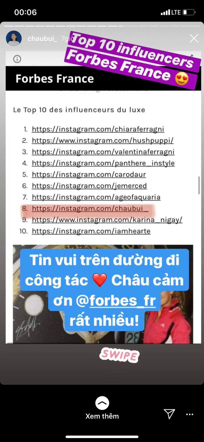 Châu Bùi lọt top 10 nhân vật có tầm ảnh hưởng mảng thời trang cao cấp do tạp chí Forbes Pháp bầu chọn Châu Bùi lọt top 10 nhân vật có tầm ảnh hưởng mảng thời trang cao cấp do tạp chí Forbes Pháp bầu chọn