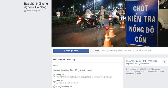 Lập trang Facebook báo chốt kiểm tra nồng độ cồn giúp 'ma men' né CSGT! - 1 Lập trang Facebook báo chốt kiểm tra nồng độ cồn giúp 'ma men' né CSGT! - 1