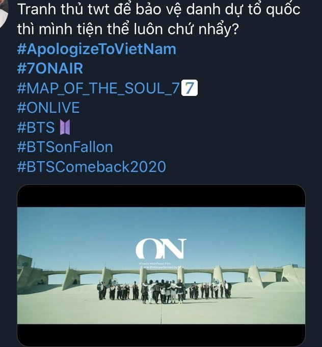 Hạ gục BTS, hashtag #XinlỗiViệtNam thống trị Twitter - 15 Hạ gục BTS, hashtag #XinlỗiViệtNam thống trị Twitter - 15