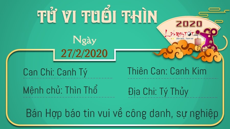 Tử vi thứ 5 ngày 27/02/2020 của 12 con giáp: Hợi thu tiền, Mùi trục trặc tình cảm - 4 Tử vi thứ 5 ngày 27/02/2020 của 12 con giáp: Hợi thu tiền, Mùi trục trặc tình cảm - 4