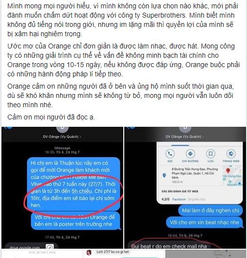 Orange rời khỏi công ty của Châu Đăng Khoa, tố ekip gian lận tài chính, tự tạo scandal - 3 Orange rời khỏi công ty của Châu Đăng Khoa, tố ekip gian lận tài chính, tự tạo scandal - 3