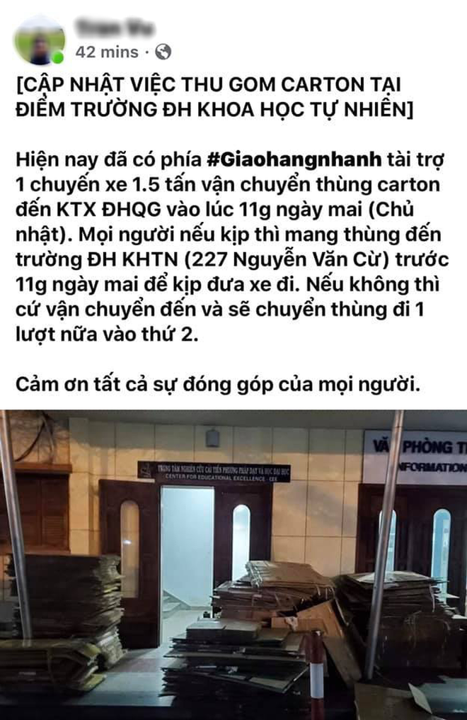 Nhóm nam sinh để lại thùng đầy ắp lương thực cho người cách ly ở KTX, không quên chốt hạ câu cuối 'cưng muốn xỉu' - 2 Nhóm nam sinh để lại thùng đầy ắp lương thực cho người cách ly ở KTX, không quên chốt hạ câu cuối 'cưng muốn xỉu' - 2
