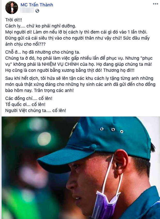 Sau Võ Hoàng Yến, đến lượt Trấn Thành lên tiếng về chuyện quá tải tiếp tế ở khu cách ly - 2 Sau Võ Hoàng Yến, đến lượt Trấn Thành lên tiếng về chuyện quá tải tiếp tế ở khu cách ly - 2