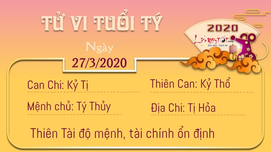 Tử vi thứ 6 ngày 27/03/2020 của 12 con giáp: Dậu thăng tiến, Mão gặp tiểu nhân Tử vi thứ 6 ngày 27/03/2020 của 12 con giáp: Dậu thăng tiến, Mão gặp tiểu nhân