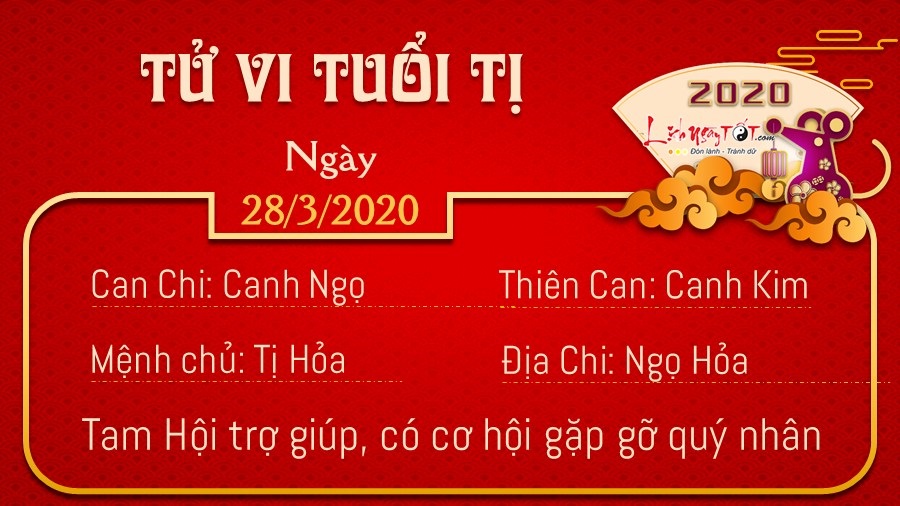 Tử vi thứ 7 ngày 28/03/2020 của 12 con giáp: Tị gặp quý nhân, Mão chú ý chi tiêu - 5 Tử vi thứ 7 ngày 28/03/2020 của 12 con giáp: Tị gặp quý nhân, Mão chú ý chi tiêu - 5