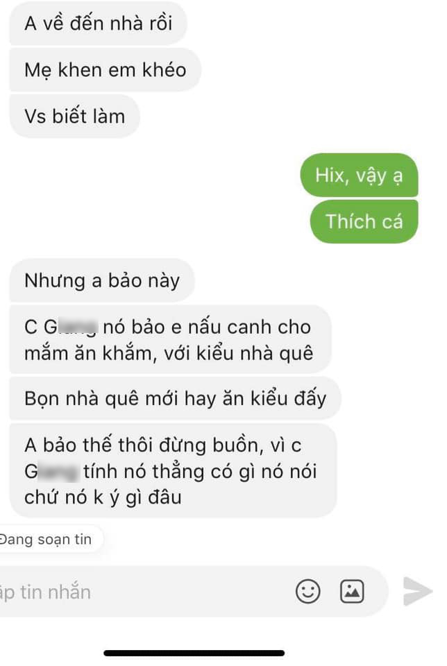 Ngày đầu về ra mắt, dù được mẹ chồng tương lai khen nhưng cô gái vẫn ấm ức vì bị em người yêu chê là 'đồ nhà quê' - 1 Ngày đầu về ra mắt, dù được mẹ chồng tương lai khen nhưng cô gái vẫn ấm ức vì bị em người yêu chê là 'đồ nhà quê' - 1