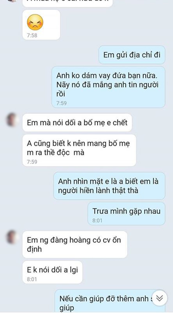 Chàng trai nhẹ dạ cả tin bị cô gái đào mỏ lừa 3 lần liên tiếp, tổng cộng mất 3 thẻ cào 200k - 6 Chàng trai nhẹ dạ cả tin bị cô gái đào mỏ lừa 3 lần liên tiếp, tổng cộng mất 3 thẻ cào 200k - 6