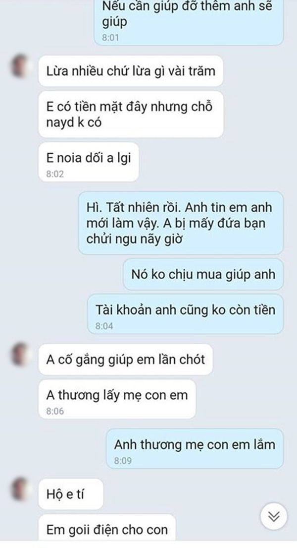 Chàng trai nhẹ dạ cả tin bị cô gái đào mỏ lừa 3 lần liên tiếp, tổng cộng mất 3 thẻ cào 200k - 7 Chàng trai nhẹ dạ cả tin bị cô gái đào mỏ lừa 3 lần liên tiếp, tổng cộng mất 3 thẻ cào 200k - 7