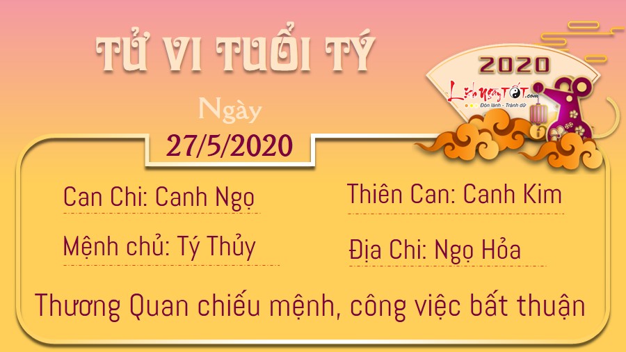 Tử vi thứ 4 ngày 27/05/2020 của 12 con giáp: Dần có tin vui tài lộc, Dậu lơ đãng Tử vi thứ 4 ngày 27/05/2020 của 12 con giáp: Dần có tin vui tài lộc, Dậu lơ đãng