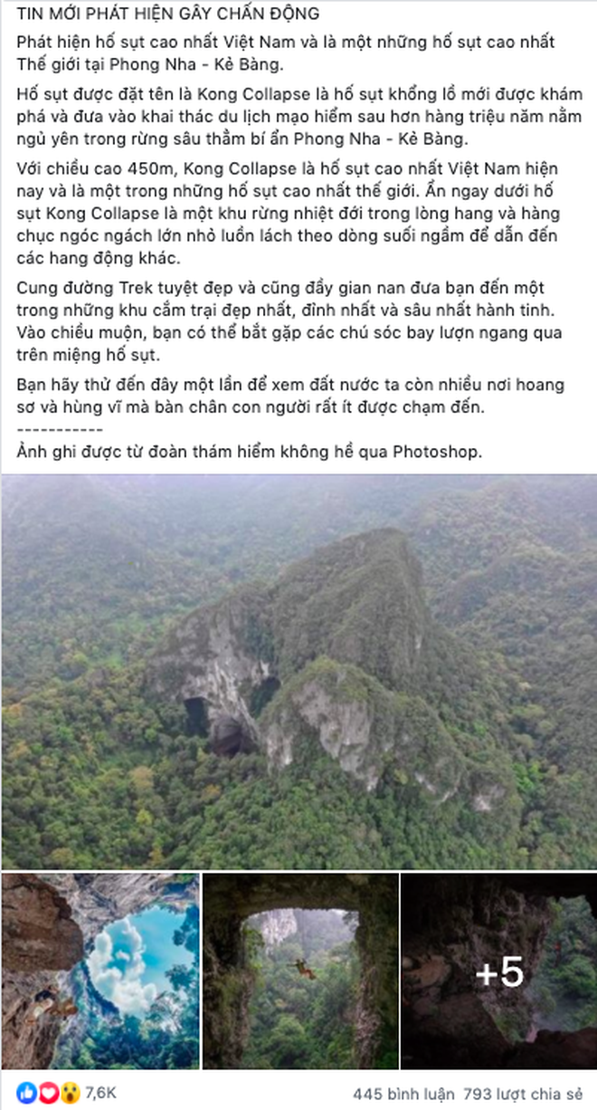 Chàng trai lần đầu tiết lộ nhiều sự thật ít biết về 'hố tử thần' cao nhất Việt Nam, khẳng định nhiều bài đăng trên MXH đưa thông tin sai lệch gây hiểu lầm - 1 Chàng trai lần đầu tiết lộ nhiều sự thật ít biết về 'hố tử thần' cao nhất Việt Nam, khẳng định nhiều bài đăng trên MXH đưa thông tin sai lệch gây hiểu lầm - 1