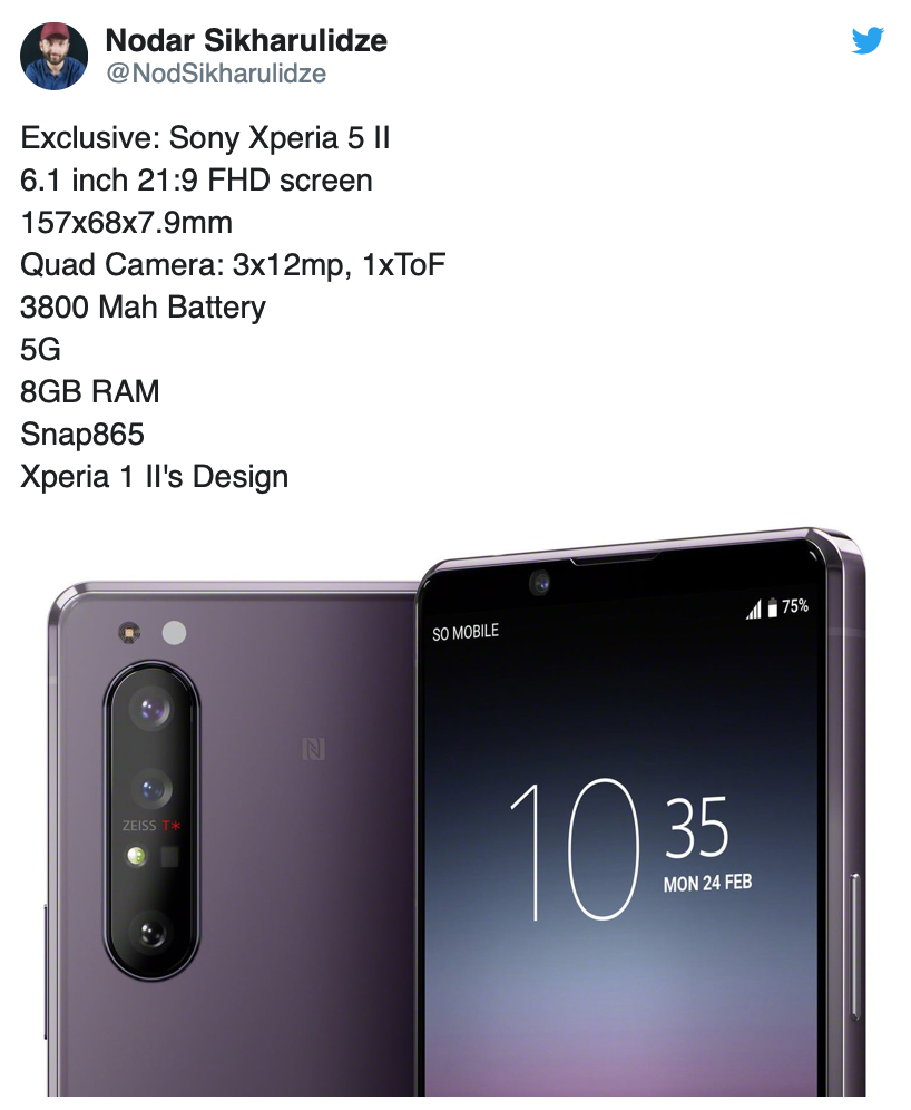 Sony Xperia 5 II: Kích thước nhỏ gọn nhưng cấu hình 'khủng' - 1 Sony Xperia 5 II: Kích thước nhỏ gọn nhưng cấu hình 'khủng' - 1