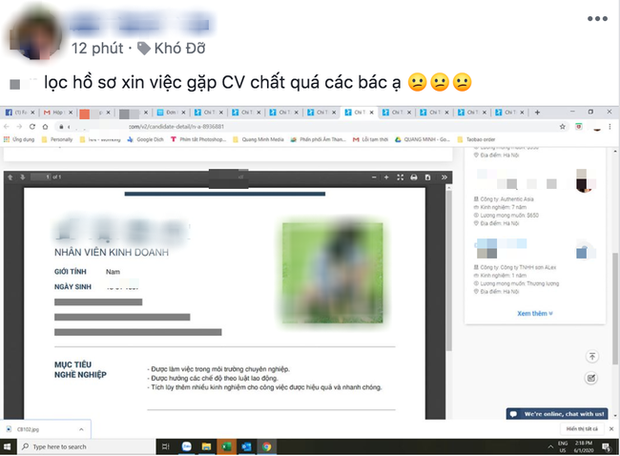 Đăng công khai cv ứng tuyển kèm cả ảnh để than thở thái độ của ứng viên, nhà tuyển dụng bị dân tình 'ném đá' rầm rộ Đăng công khai cv ứng tuyển kèm cả ảnh để than thở thái độ của ứng viên, nhà tuyển dụng bị dân tình 'ném đá' rầm rộ