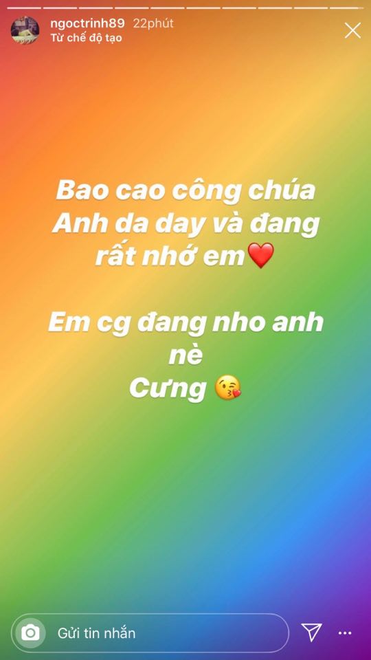 Ngọc Trinh tiếp tục khoe chuyện tình cảm, tiết lộ tin nhắn ngọt ngào của bạn trai Ngọc Trinh tiếp tục khoe chuyện tình cảm, tiết lộ tin nhắn ngọt ngào của bạn trai