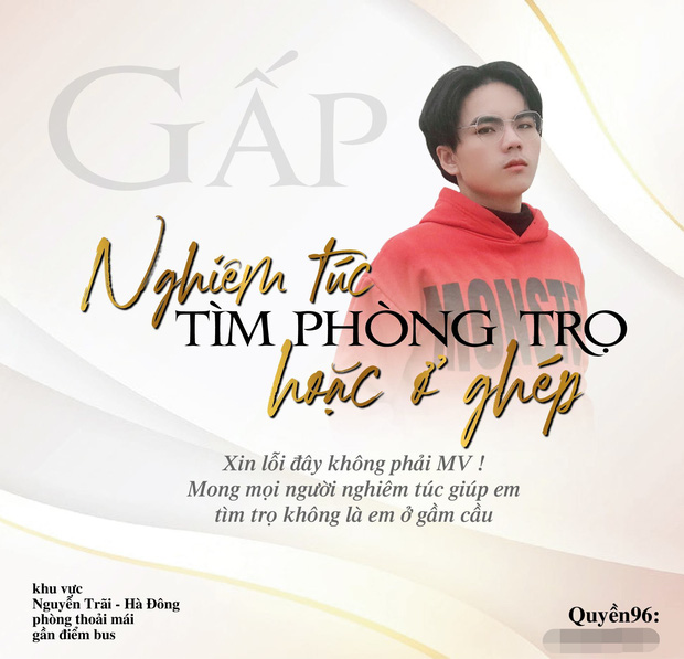 Dân mạng sốt rần rần với chàng designer dành cả thanh xuân để thiết kế poster tìm phòng trọ đẹp không khác gì ngôi sao ca nhạc - 1 Dân mạng sốt rần rần với chàng designer dành cả thanh xuân để thiết kế poster tìm phòng trọ đẹp không khác gì ngôi sao ca nhạc - 1