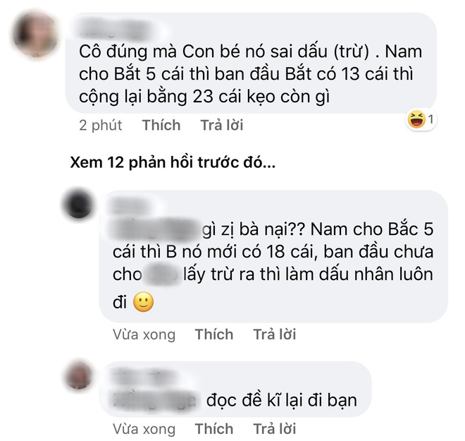 Yêu cầu tính số kẹo, học trò tính đúng 18-5=13 nhưng vẫn bị gạch bỏ: Dân mạng chỉ ra lỗi sai kinh điển của giáo viên - 3 Yêu cầu tính số kẹo, học trò tính đúng 18-5=13 nhưng vẫn bị gạch bỏ: Dân mạng chỉ ra lỗi sai kinh điển của giáo viên - 3