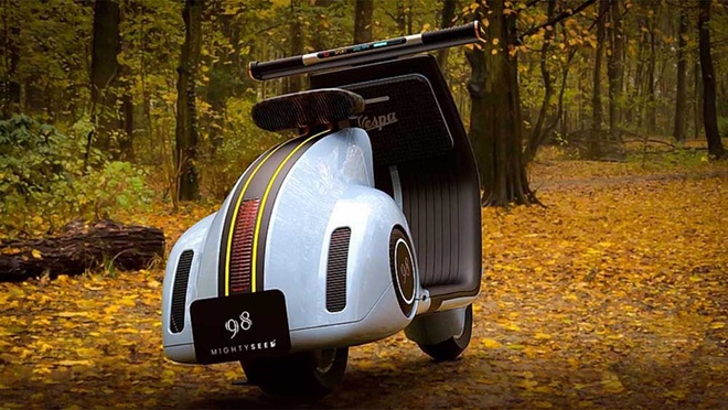 Vespa 98 Concept - xe điện mang thiết kế hoài cổ - 2 Vespa 98 Concept - xe điện mang thiết kế hoài cổ - 2
