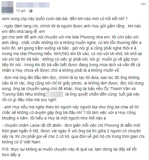 Quản lý cũ tiết lộ sự thật về cuộc điện thoại của Phùng Ngọc Huy trong tang lễ diễn viên Mai Phương Quản lý cũ tiết lộ sự thật về cuộc điện thoại của Phùng Ngọc Huy trong tang lễ diễn viên Mai Phương