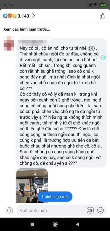 Bị bóc phốt vì từ chối không cho người khác ngồi ghế cạnh mình và ăn nói thiếu lễ phép với người lớn, cô gái bất ngờ có màn phản bác 'đốp chát' gây tranh cãi - 3 Bị bóc phốt vì từ chối không cho người khác ngồi ghế cạnh mình và ăn nói thiếu lễ phép với người lớn, cô gái bất ngờ có màn phản bác 'đốp chát' gây tranh cãi - 3