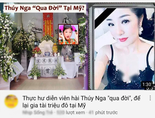 Danh hài Thuý Nga bị kênh Youtube tung tin đồn qua đời ở Mỹ, để lại gia tài triệu đô - 1 Danh hài Thuý Nga bị kênh Youtube tung tin đồn qua đời ở Mỹ, để lại gia tài triệu đô - 1