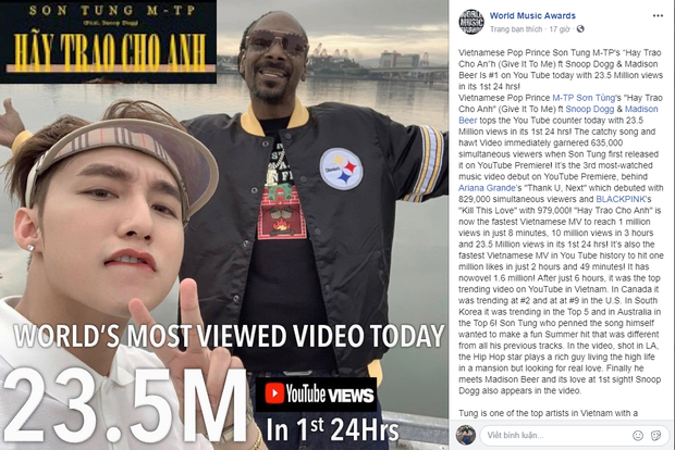 World Music Awards dành 'cơn mưa' lời khen cho 'Có Chắc Yêu Là Đây' - 2 World Music Awards dành 'cơn mưa' lời khen cho 'Có Chắc Yêu Là Đây' - 2