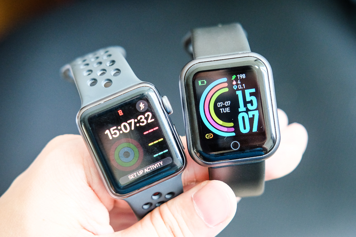 So sánh smartwatch 75.000 đồng và Apple Watch So sánh smartwatch 75.000 đồng và Apple Watch
