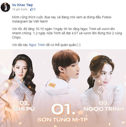 Bị unfollow đồng loạt sau phát ngôn của ông bầu Vũ Khắc Tiệp, Ngọc Trinh lên tiếng: 'Cứ bỏ thoải mái' Bị unfollow đồng loạt sau phát ngôn của ông bầu Vũ Khắc Tiệp, Ngọc Trinh lên tiếng: 'Cứ bỏ thoải mái'