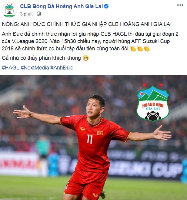 NÓNG: HAGL bất ngờ chiêu mộ Anh Đức về đá cặp với Văn Toàn NÓNG: HAGL bất ngờ chiêu mộ Anh Đức về đá cặp với Văn Toàn