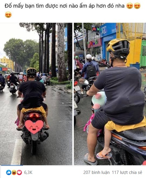 Khoảnh khắc con gái bé nhỏ chui vào áo bố để tránh mưa khiến nhiều người ấm lòng Khoảnh khắc con gái bé nhỏ chui vào áo bố để tránh mưa khiến nhiều người ấm lòng
