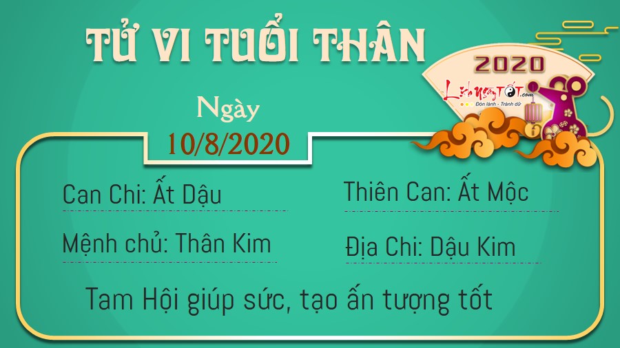 Tử vi thứ 2 ngày 10/08/2020 của 12 con giáp: Mùi kiếm được tiền, Tý phòng tiểu nhân - 8 Tử vi thứ 2 ngày 10/08/2020 của 12 con giáp: Mùi kiếm được tiền, Tý phòng tiểu nhân - 8