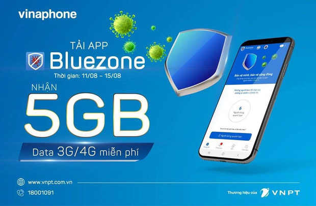 Khuyến khích tải ứng dụng Bluezone, nhà mạng đồng loạt tặng 5GB data, miễn phí 100% cước truy cập Khuyến khích tải ứng dụng Bluezone, nhà mạng đồng loạt tặng 5GB data, miễn phí 100% cước truy cập
