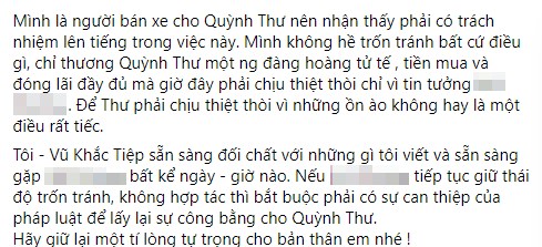 Vũ Khắc Tiệp đăng đàn 'bóc phốt' một nàng hậu lừa đảo chiếm đoạt tài sản hàng tỷ đồng? - 3 Vũ Khắc Tiệp đăng đàn 'bóc phốt' một nàng hậu lừa đảo chiếm đoạt tài sản hàng tỷ đồng? - 3