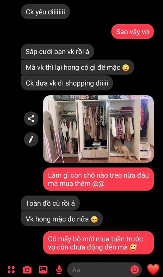 Vợ mắc bệnh cứ ra đường là lại 'em không có gì để mặc', chồng 'hết thuốc chữa' phải đăng đàn cầu cứu Vợ mắc bệnh cứ ra đường là lại 'em không có gì để mặc', chồng 'hết thuốc chữa' phải đăng đàn cầu cứu