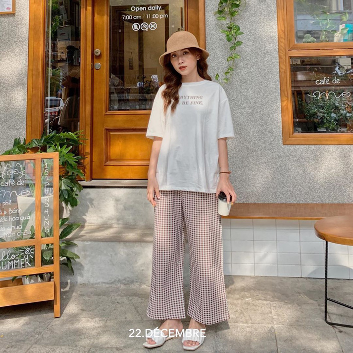 Quần caro ống rộng giá 'bèo' nhưng làm style 'đỉnh' hết nấc, nàng nào bỏ qua là thiệt - 7 Quần caro ống rộng giá 'bèo' nhưng làm style 'đỉnh' hết nấc, nàng nào bỏ qua là thiệt - 7
