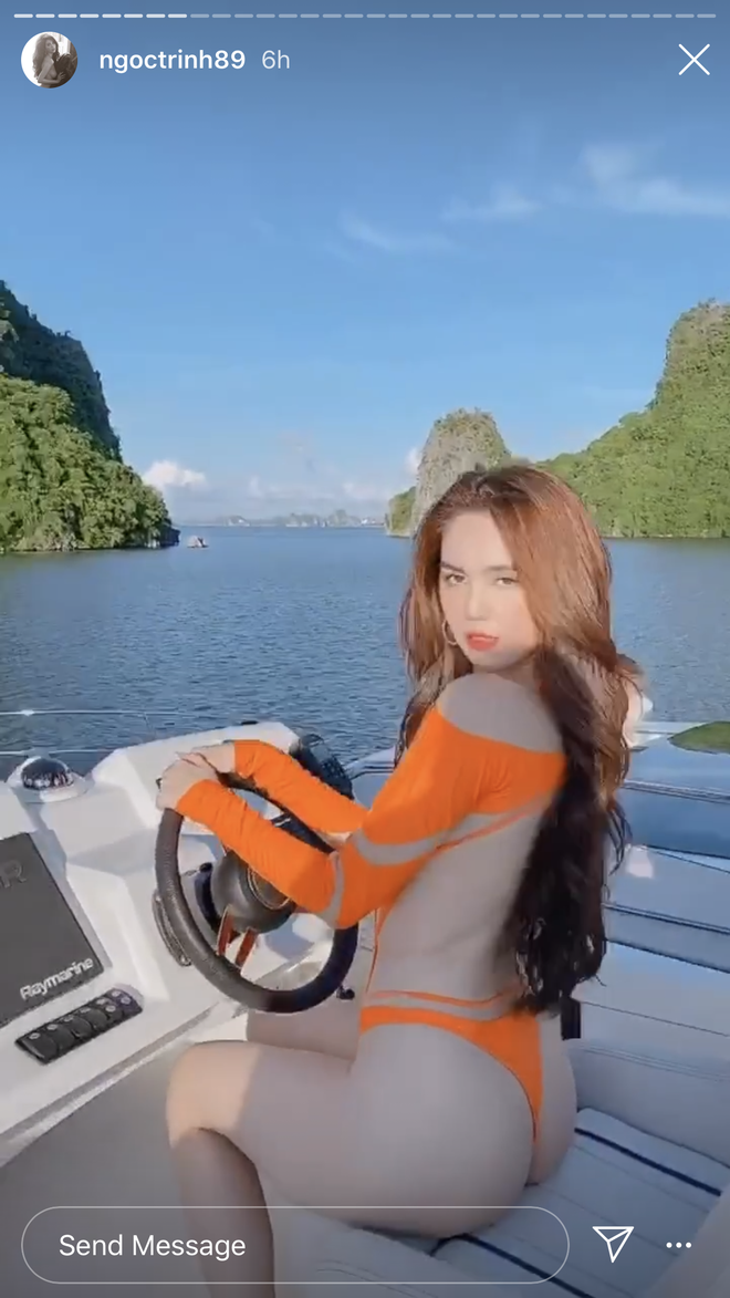 Chỉ có thể là Ngọc Trinh: 'Quất' bộ đồ bơi cắt khoét bạo liệt hở như không mặc, nhìn cũng thấy đỏ mặt dùm - 5 Chỉ có thể là Ngọc Trinh: 'Quất' bộ đồ bơi cắt khoét bạo liệt hở như không mặc, nhìn cũng thấy đỏ mặt dùm - 5