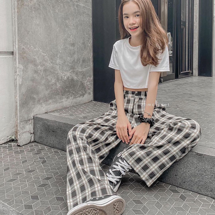 Quần caro ống rộng giá 'bèo' nhưng làm style 'đỉnh' hết nấc, nàng nào bỏ qua là thiệt - 3 Quần caro ống rộng giá 'bèo' nhưng làm style 'đỉnh' hết nấc, nàng nào bỏ qua là thiệt - 3