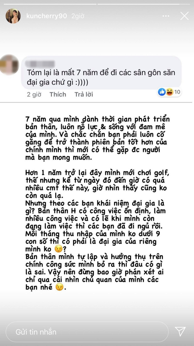 MC Thu Hoài phản pháo cực gắt nhận xét 'đi các sân golf để săn đại gia', nghe thu nhập mỗi tháng thấy chị đã đủ giàu rồi - 1 MC Thu Hoài phản pháo cực gắt nhận xét 'đi các sân golf để săn đại gia', nghe thu nhập mỗi tháng thấy chị đã đủ giàu rồi - 1