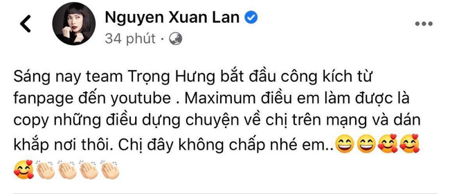 Trọng Hưng than 'tôi hơi mệt rồi, đừng lôi tôi vào nữa', Xuân Lan đáp trả: Mình không dành nhiều thời gian cho bạn nam đó; thấy buồn và thương vì tư duy hành xử quá kém - 1 Trọng Hưng than 'tôi hơi mệt rồi, đừng lôi tôi vào nữa', Xuân Lan đáp trả: Mình không dành nhiều thời gian cho bạn nam đó; thấy buồn và thương vì tư duy hành xử quá kém - 1