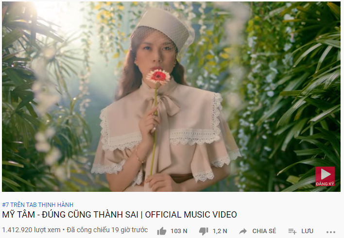Ra mắt bất ngờ, MV mới của Mỹ Tâm có thành tích khiêm tốn - 1 Ra mắt bất ngờ, MV mới của Mỹ Tâm có thành tích khiêm tốn - 1