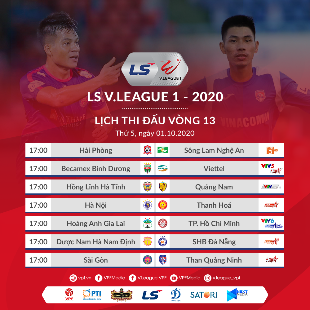 Lịch thi đấu vòng 13 V.League 2020: Tâm điểm đại chiến HAGL - CLB TP.HCM - 1 Lịch thi đấu vòng 13 V.League 2020: Tâm điểm đại chiến HAGL - CLB TP.HCM - 1