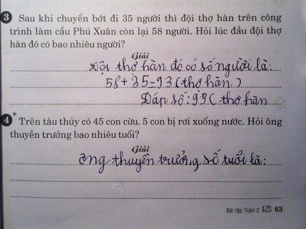 Đề toán 'bá đạo' dành cho học sinh lớp 2 nhưng đáp án càng khiến nhiều người sốc hơn Đề toán 'bá đạo' dành cho học sinh lớp 2 nhưng đáp án càng khiến nhiều người sốc hơn
